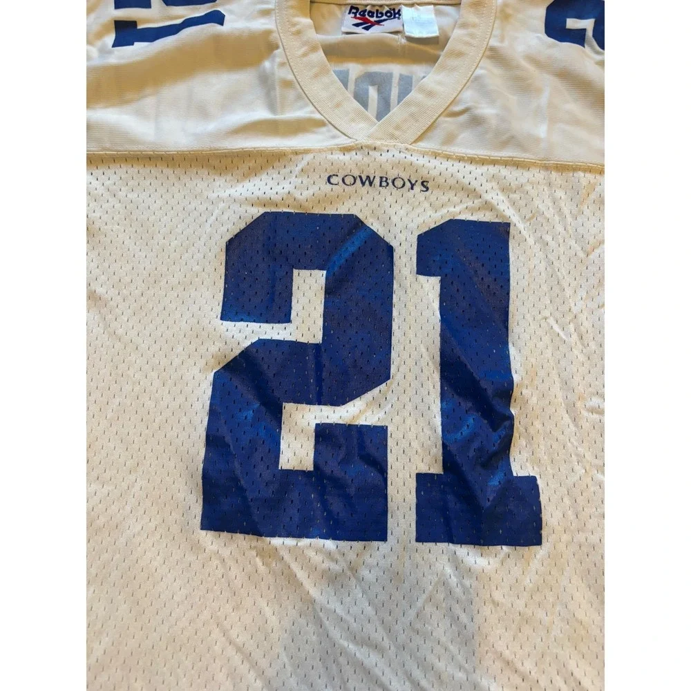 Mens Reebok Dallas Cowboys Deion Sanders 21‎ Football Jersey Size Small Vintage - Picture 4 of 12